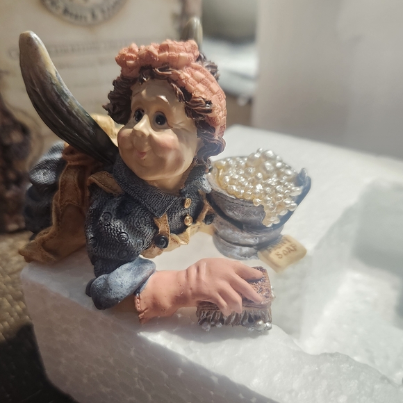 Boyds Bears Angel Figurine with Blue and Brown Details - Picture 4 of 5